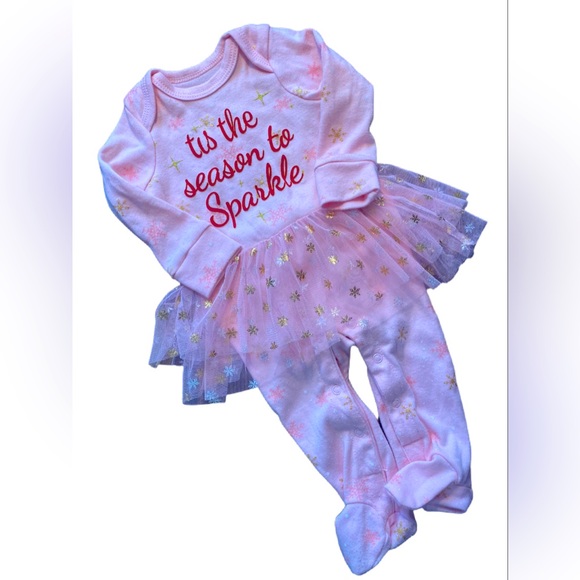 🆕 Infant Girls Christmas Tis the Season to Sparkle Tutu Outfit - Picture 1 of 3